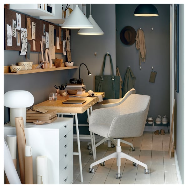 TOSSBERG / LÅNGFJÄLL Chaise conférence, Gunnared beige/blanc