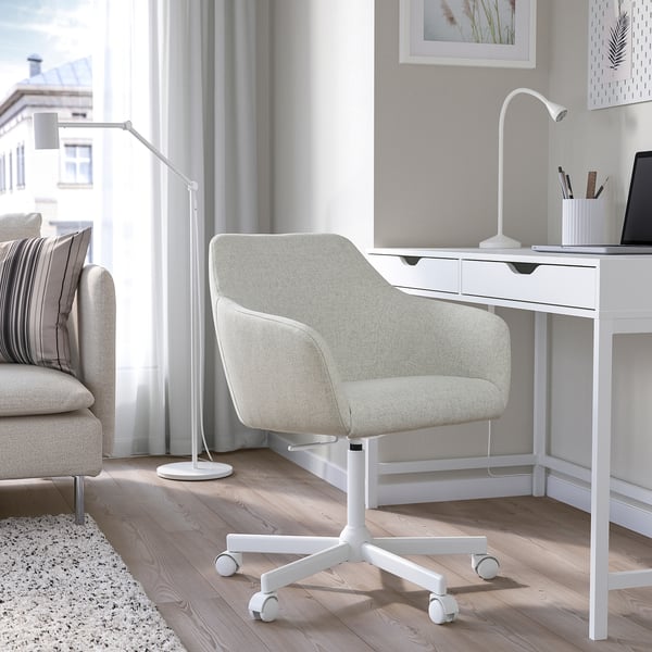 TOSSBERG / MALSKÄR Chaise pivotante, Gunnared beige/blanc