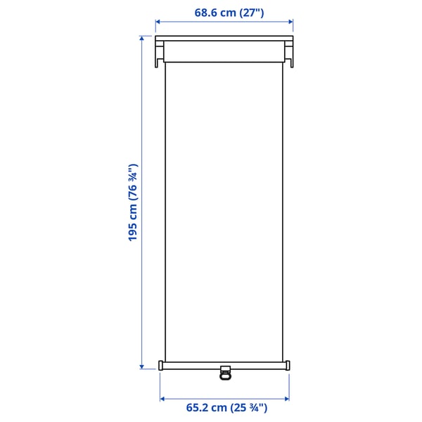 TRETUR Store à enrouleur opaque, gris clair, 27x76 ¾ "