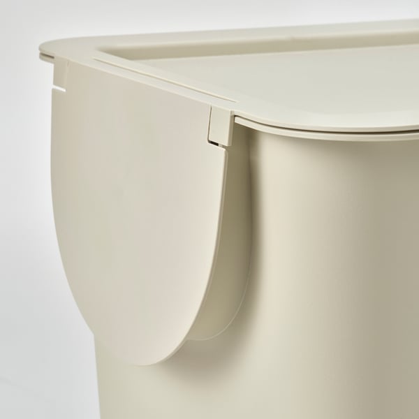 TRÖSKNING Bac avec couvercle, beige clair, 7 gallon