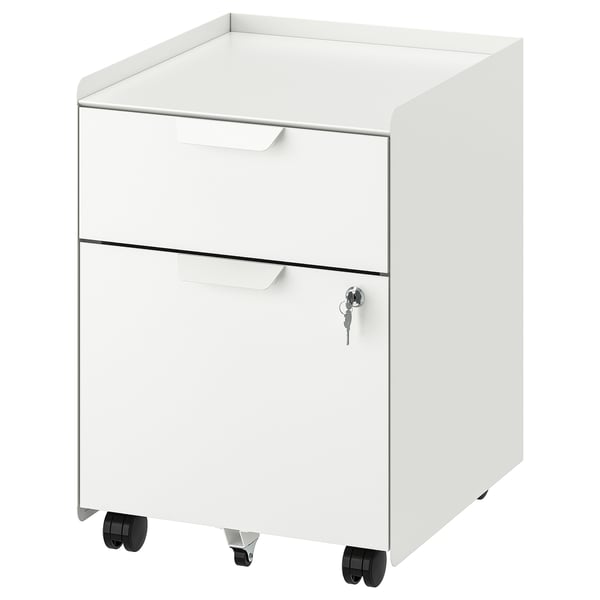 TROTTEN Caisson 2 tiroirs sur roulettes, blanc