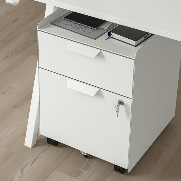 TROTTEN Caisson 2 tiroirs sur roulettes, blanc
