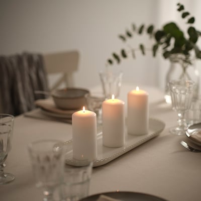 TURTURDUVA Plat pour bougie, blanc cassé, 17 ¾x6 ¾ "