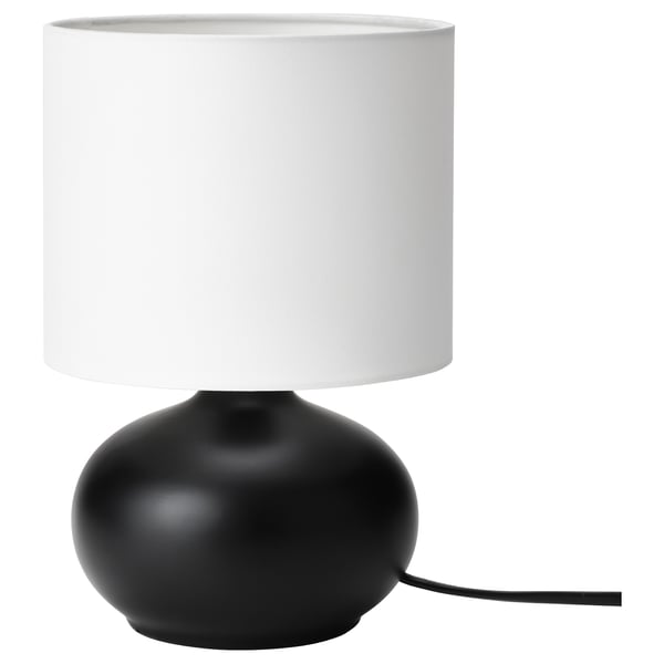 TVÄRFOT Lampe de table, noir/blanc