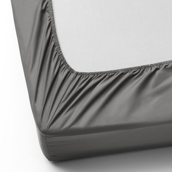 ULLVIDE Drap-housse, gris, 2 places