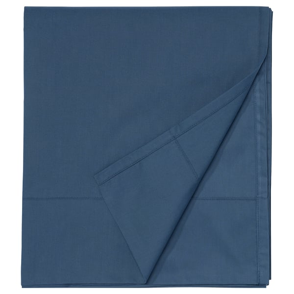 ULLVIDE Drap plat, bleu foncé, 2 places