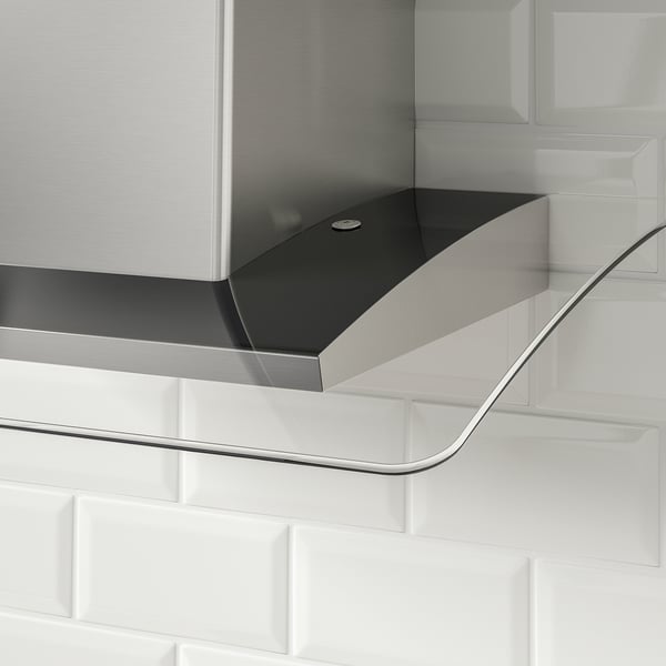 UNDANTAG Hotte murale, acier inox/verre