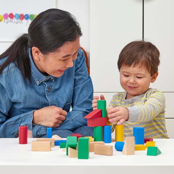 UNDERHÅLLA Éléments construction en bois, 40p, multicolore