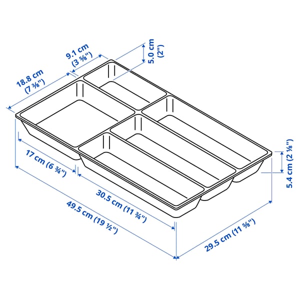 UPPDATERA Range-couverts, blanc, 12x19 ½ "