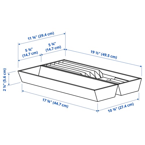 UPPDATERA Range-ustensiles/range-couteaux, anthracite/bambou clair, 12x19 1/2 "