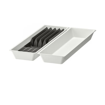 UPPDATERA Range-ustensiles/range-couteaux, blanc/anthracite, 12x19 1/2 "