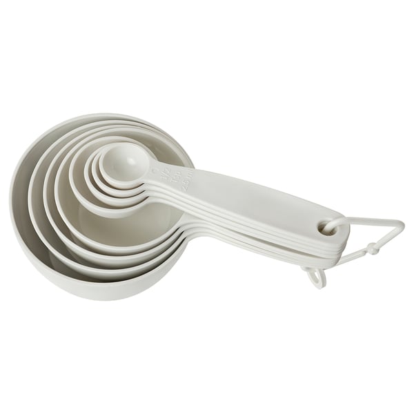 UPPFYLLD Cuillères à mesurer, 8 pièces, blanc cassé