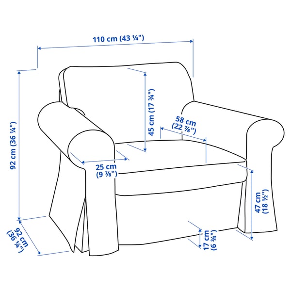 UPPLAND Fauteuil, Blekinge blanc