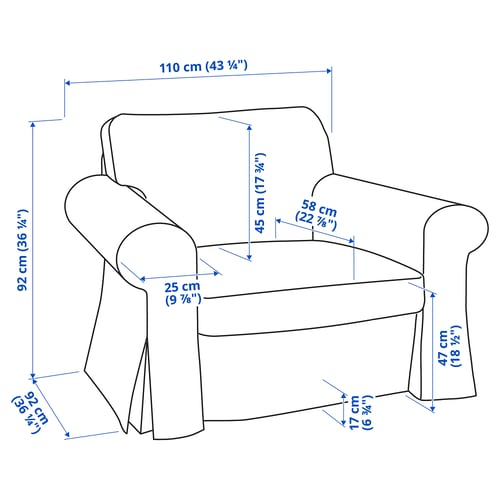 UPPLAND Fauteuil, Blekinge blanc