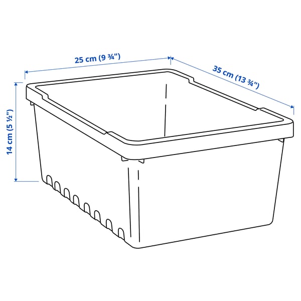 UPPSNOFSAD Boîte de rangement, noir, 13 ¾x9 ¾x5 ½ "/2 gallon