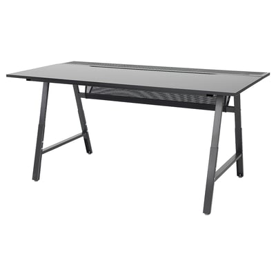 UTESPELARE Bureau de jeu, noir, 63x31 1/2 "