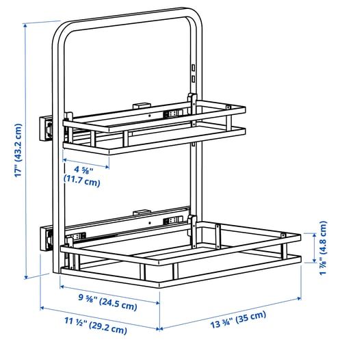 UTRUSTA Rangement sous évier, 13 3/4x11 1/2x17 "
