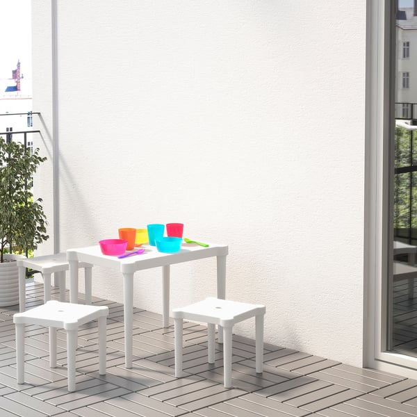 UTTER Table pour enfant, intérieur/extérieur/blanc