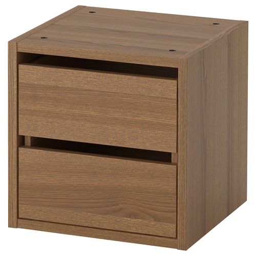 VADHOLMA Bloc tiroirs, brun/frêne teinté, 15x14 3/8x15 "