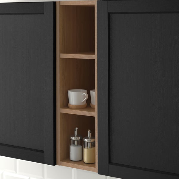 VADHOLMA Rangement ouvert, brun/frêne teinté, 9x14 3/8x30 "