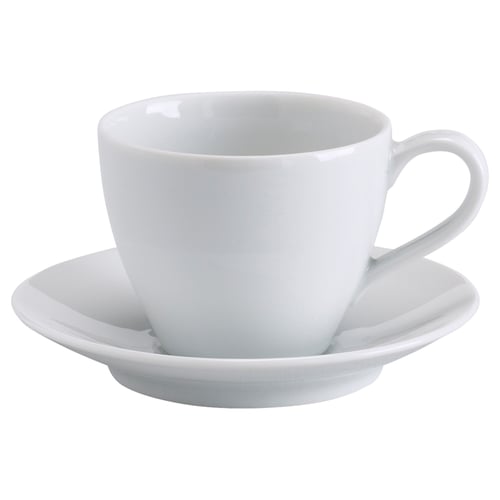 VÄRDERA Tasse à café et soucoupe, blanc, 7 oz