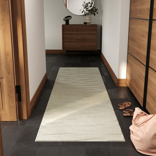 VÄXELFEL Tapis à poils ras, blanc cassé, 2 ' 7 "x9 ' 10 "
