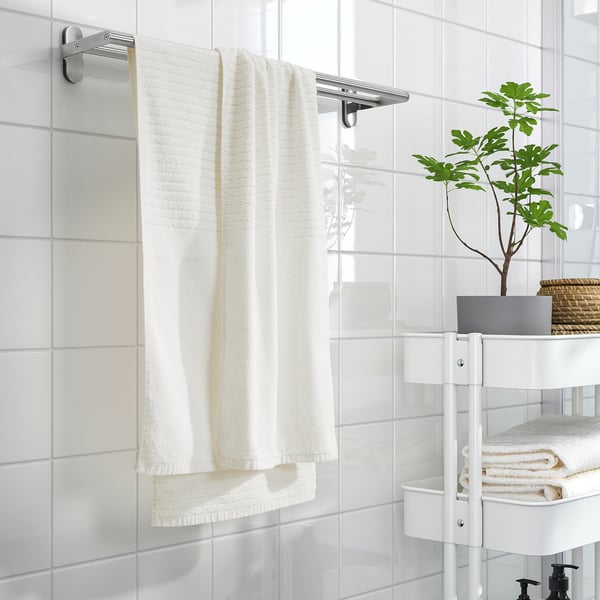 VÅGSJÖN Serviette de bain, blanc, 28x55 "