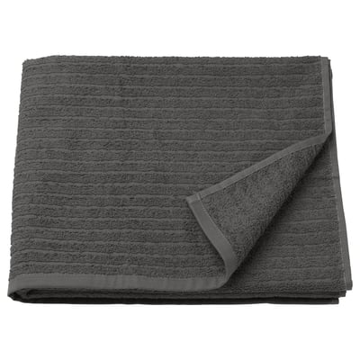 VÅGSJÖN Serviette de bain, gris foncé, 28x55 "