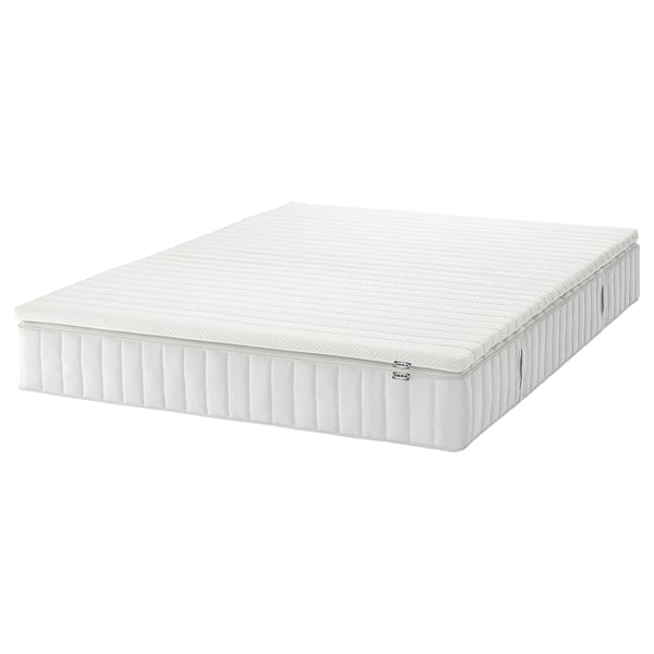 VALEVÅG Matelas et surmatelas, extra ferme blanc/Nisseholm blanc, Très grand 2 places