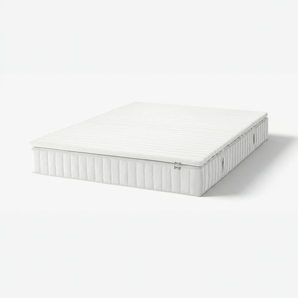 VALEVÅG Matelas et surmatelas, extra ferme blanc/Nisseholm blanc, Très grand 2 places