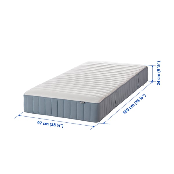 VALEVÅG Matelas hybride, mi-ferme/blanc, 1 place