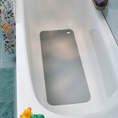 VALVATTNET Tapis de baignoire, gris, 13x33 "