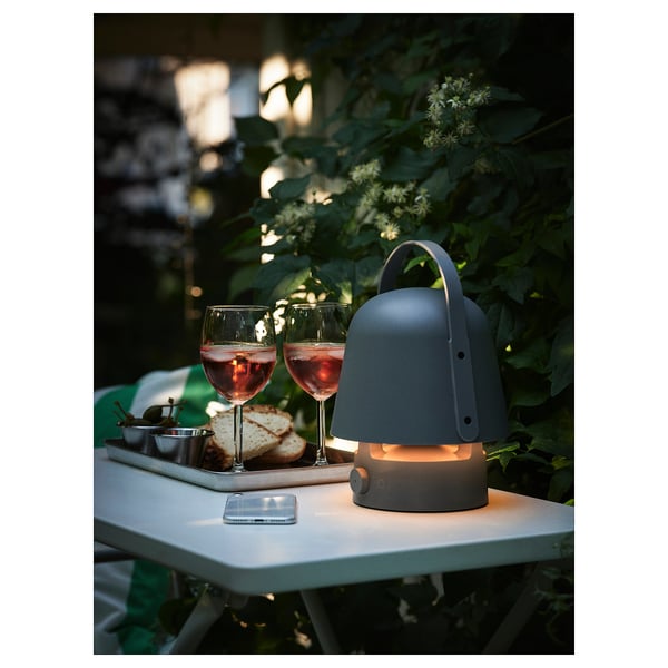 VAPPEBY Luminaire haut-parleur bluetooth, extérieur/bleu
