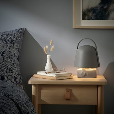 VAPPEBY Luminaire haut-parleur bluetooth, extérieur/gris
