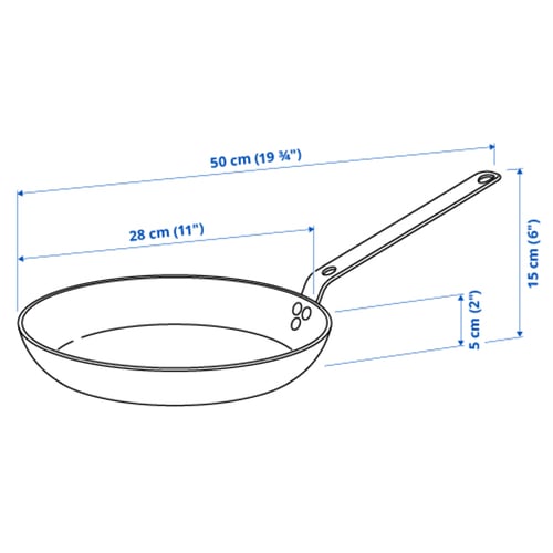 VARDAGEN Poêle, acier au carbone, 11 "