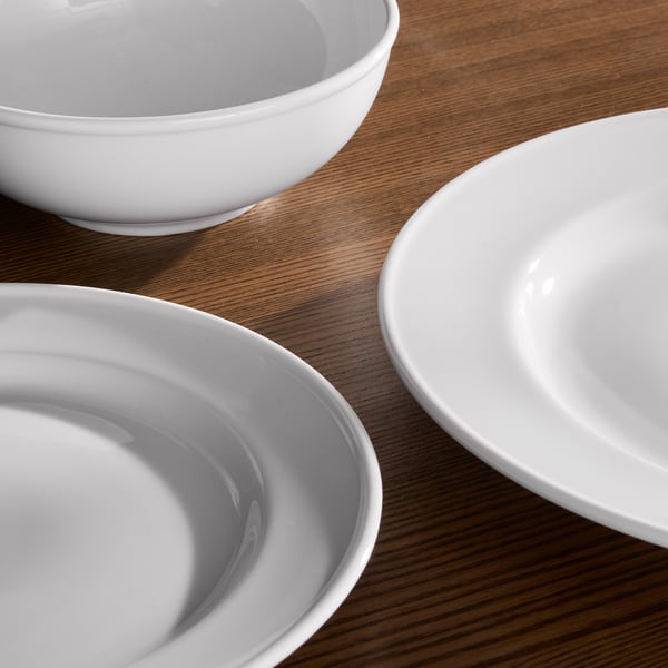 VARDAGEN Service de vaisselle, 18 pièces, blanc