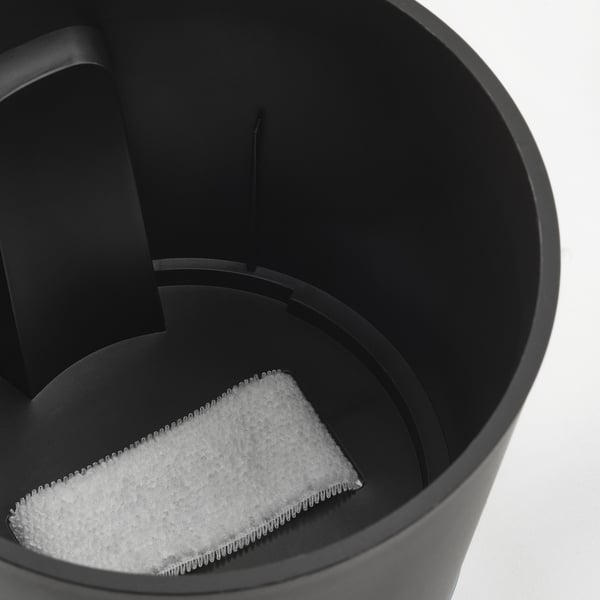 VÅRDTRÄD Pot avec réservoir, intérieur/extérieur transparent/anthracite, 4 ¾ "