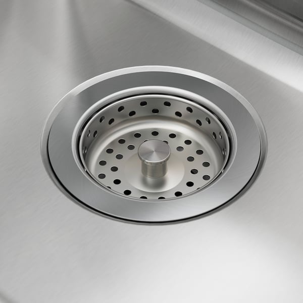 VATTUDALEN Évier à encastrer, 1 bac+égouttoir, acier inox, 27 1/8x18 1/2 "