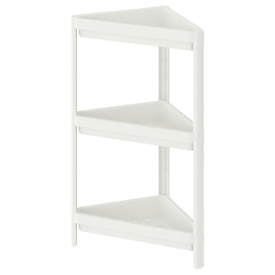 VESKEN Étagère d'angle, blanc, 13x13x28 "