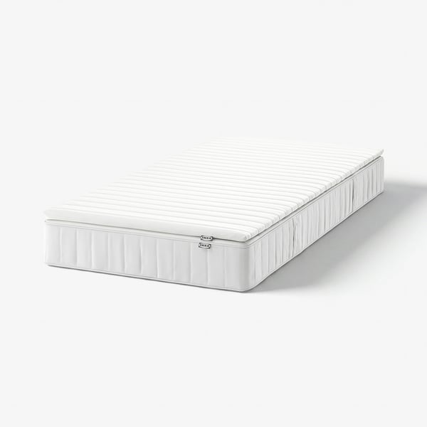 VESTERÖY Matelas et surmatelas, ferme blanc/Näsfjället blanc, 1 place
