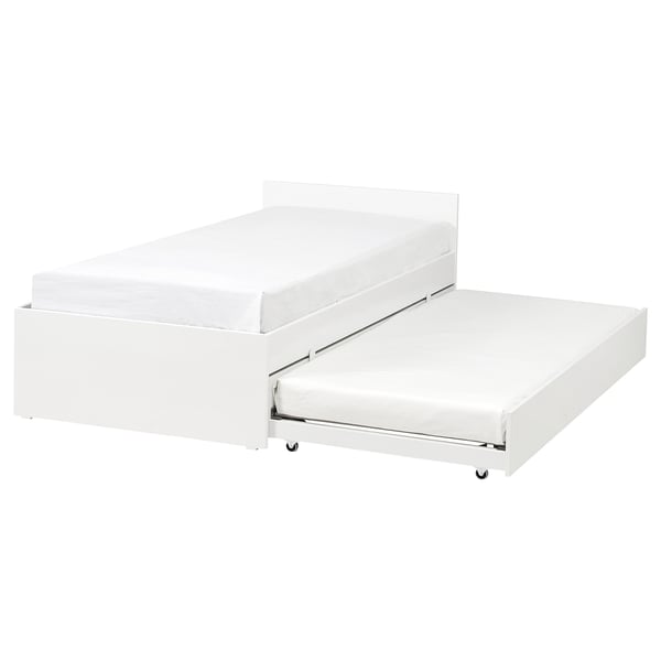 VIHALS Structure de lit avec 1 lit gigogne, blanc, 1 place