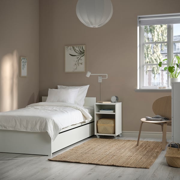 VIHALS Structure de lit avec 1 lit gigogne, blanc, 1 place