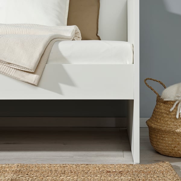 VIHALS Structure de lit d'appoint, blanc, 1 place