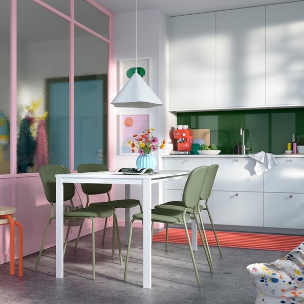 VIHALS Table, blanc/blanc, 49 1/4x29 1/8 "