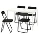 VIHALS Table et 4 chaises, blanc blanc/noir, 49 1/4x29 1/8 "