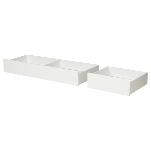 VIHALS Tiroirs de lit, 2p, blanc, Grand 2 places