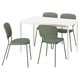 VIHALS / VIHALS Table et 4 chaises, blanc/vert Tibbleby gris-vert, 47 1/4/70 7/8x29 1/8 "