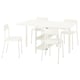 VIHALS / VIHALS Table et 4 chaises, table à rabat blanc/blanc, 15 3/8/37 3/8/59 1/2x35 3/8 "