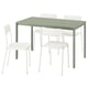 VIHALS / VIHALS Table et 4 chaises, vert vert/blanc, 49 1/4x29 1/8 "