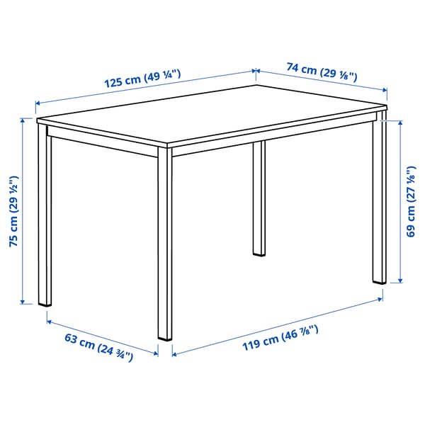 VIHALS / VIHALS Table et 4 chaises, vert vert/blanc, 49 1/4x29 1/8 "